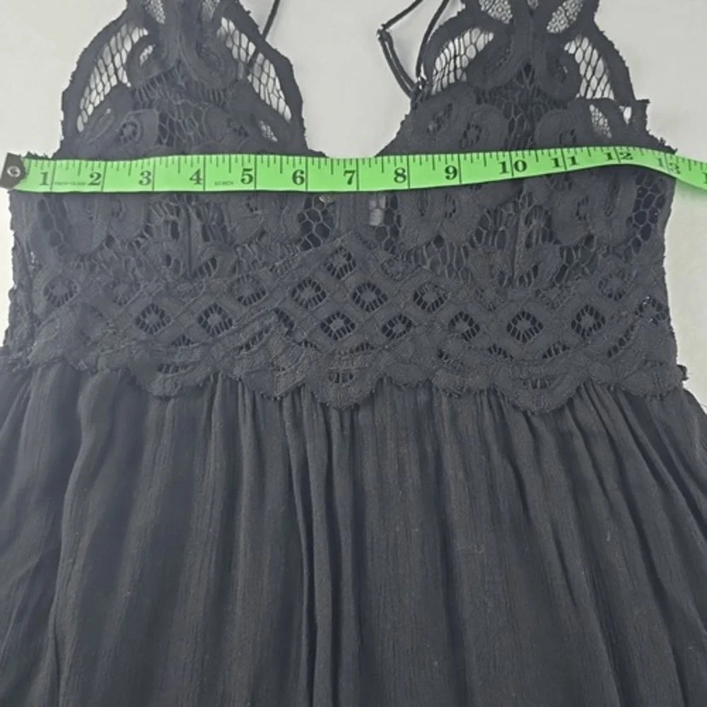 Free People -1211 Women's One Adella Slip Lace Dress in‎ Black Size Small - Picture 11 of 13
